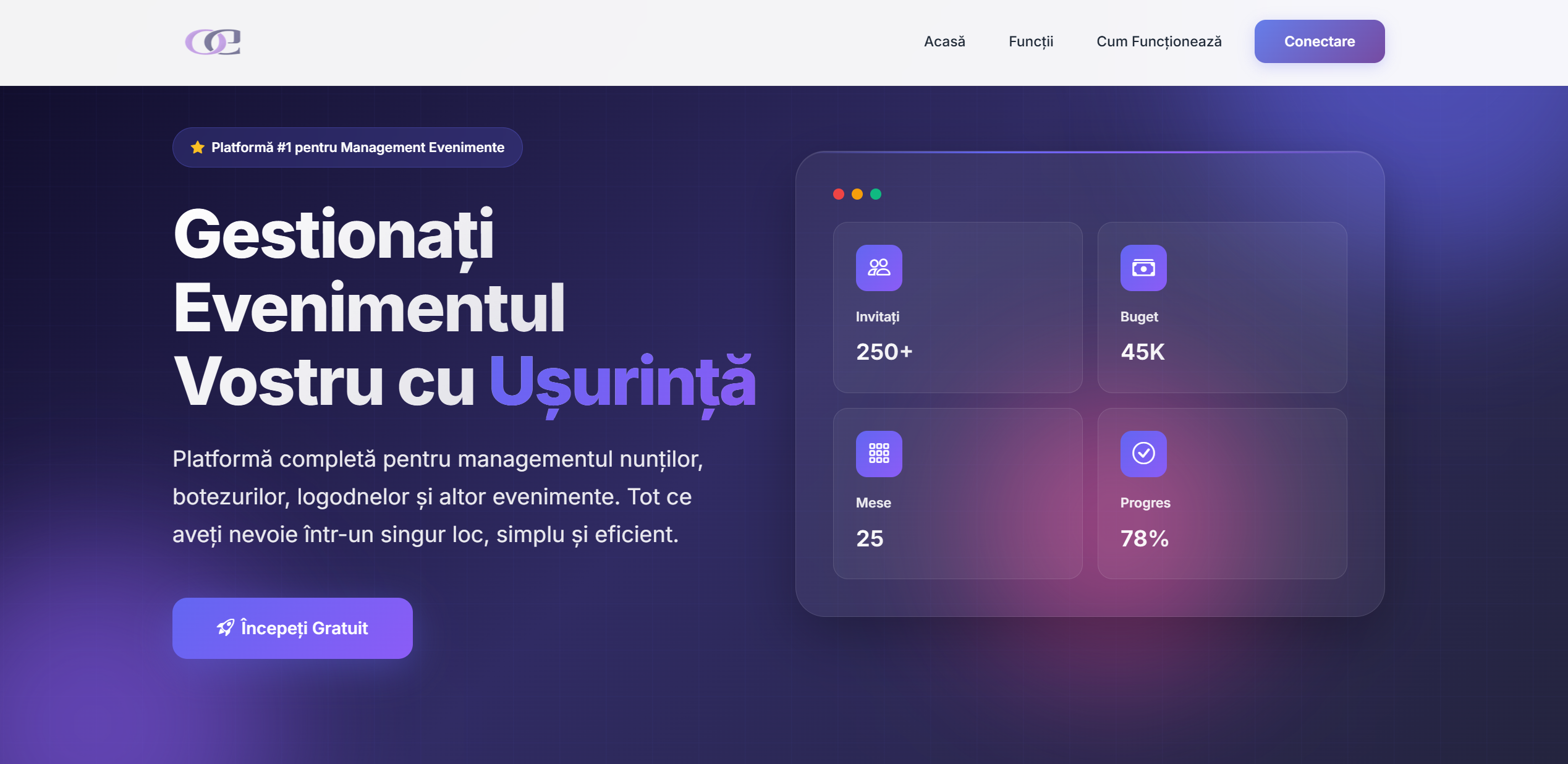 Organizeaza Evenimentul - Proiect Website